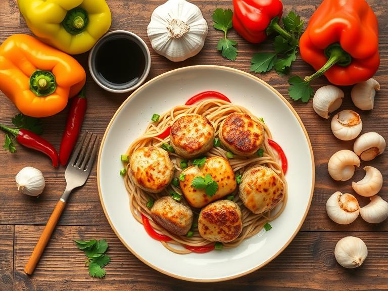 fishcakes and scallops stir fry recipe