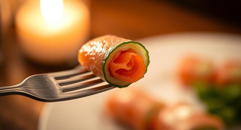 chatelaine smoked salmon roll on cucumber recipe