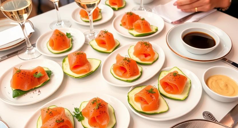 chatelaine smoked salmon roll on cucumber recipe