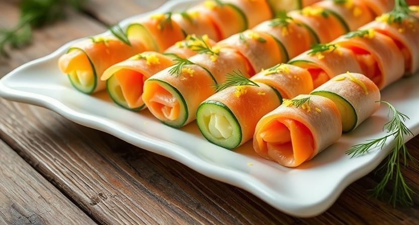 chatelaine smoked salmon roll on cucumber recipe
