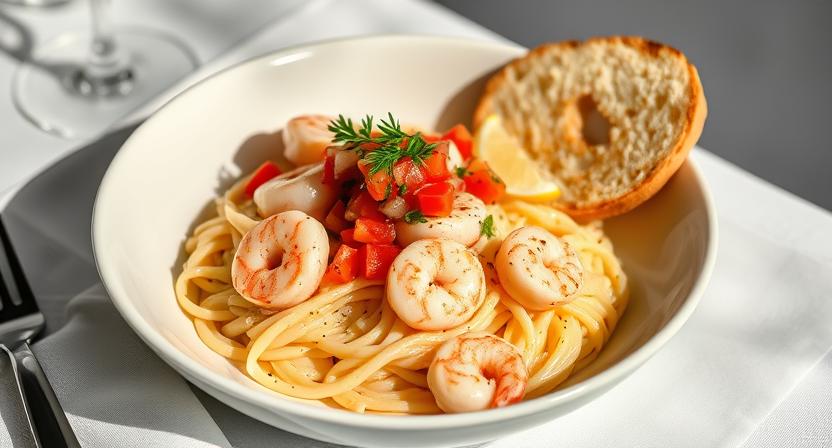 creamy shrimp and pasta recipes with pico de gallo recipe
