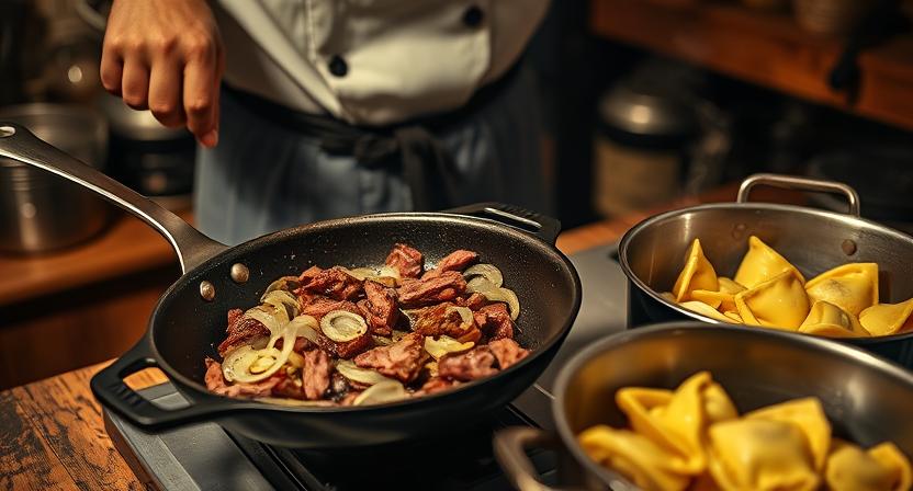Cheesesteak Tortellini in Rich