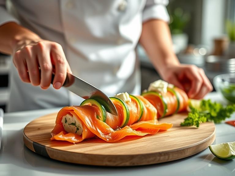 chatelaine smoked salmon roll on cucumber recipe