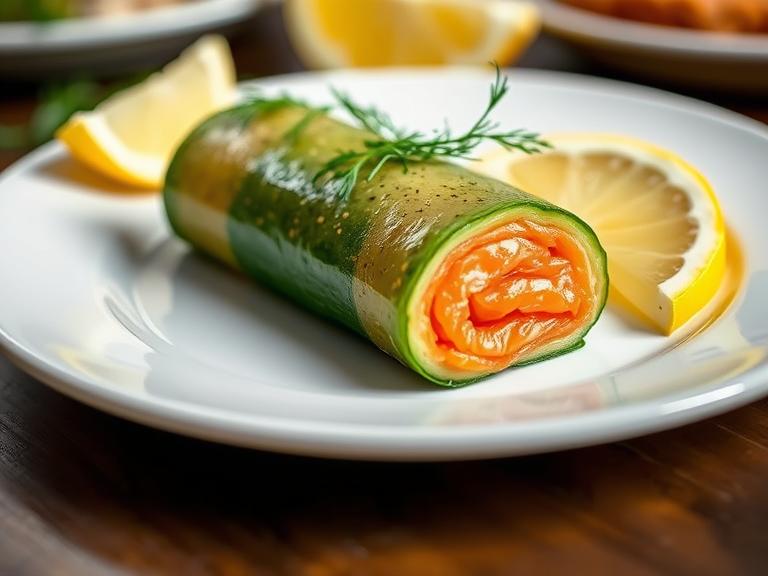 chatelaine smoked salmon roll on cucumber recipe