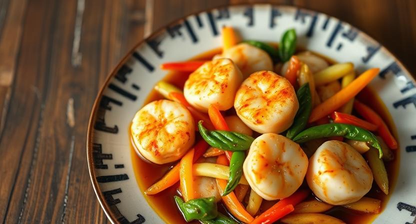 Fishcakes and Scallops Stir Fry Recipe